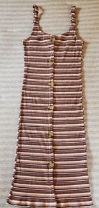 Cotton On Lola Ribbed Button Midi Dress